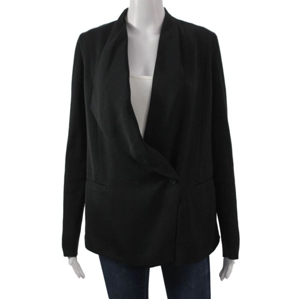 Vince Womens Black Polyester Button Jacket Size 4